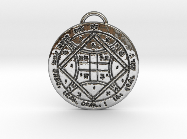 Fourth Pentacle of Venus Greater Key of Solomon in Fine Detail Polished Silver