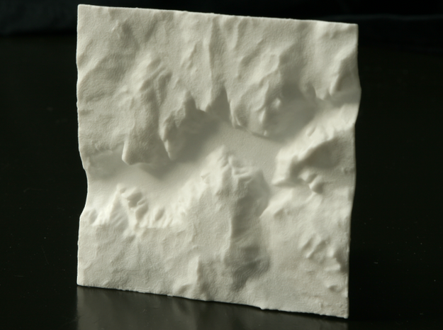 3'' Yosemite Valley Terrain Model, California, USA in White Natural Versatile Plastic