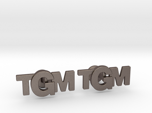 Monogram Cufflinks TMG in Polished Bronzed Silver Steel