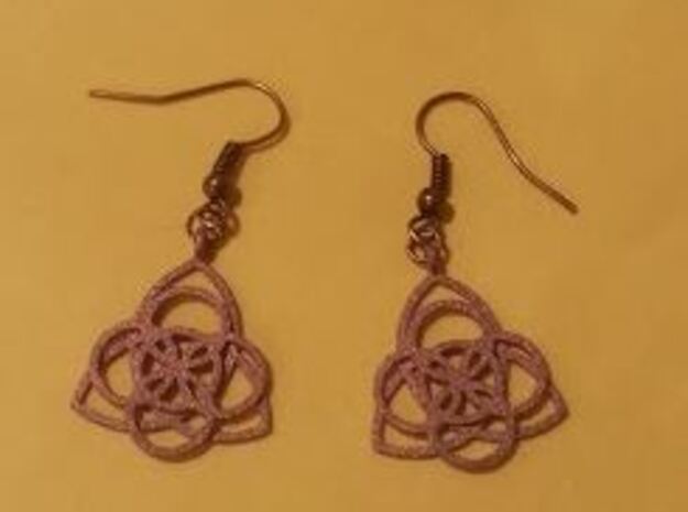 Celtic Earrings in Polished Bronzed Silver Steel