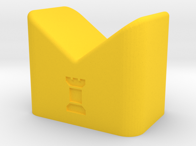 MILOSAURUS Chess Shatranj Rook (rokh) in Yellow Processed Versatile Plastic