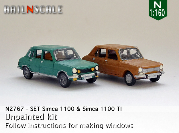 SET Simca 1100 & 1100 TI (N 1:160) in Tan Fine Detail Plastic