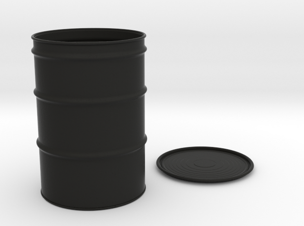 55-Gallon-Barrel - 1/10 in Black Natural Versatile Plastic