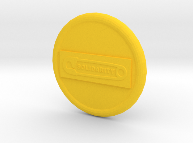 Solidarity B2 Button in Yellow Processed Versatile Plastic