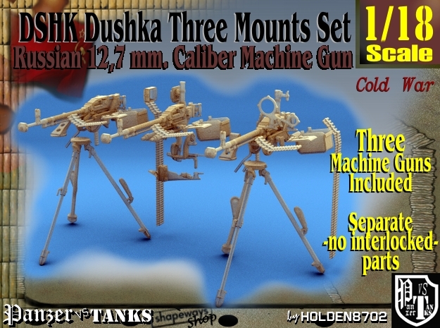 1-18 DSHK Dushka Set Of 3 in Tan Fine Detail Plastic