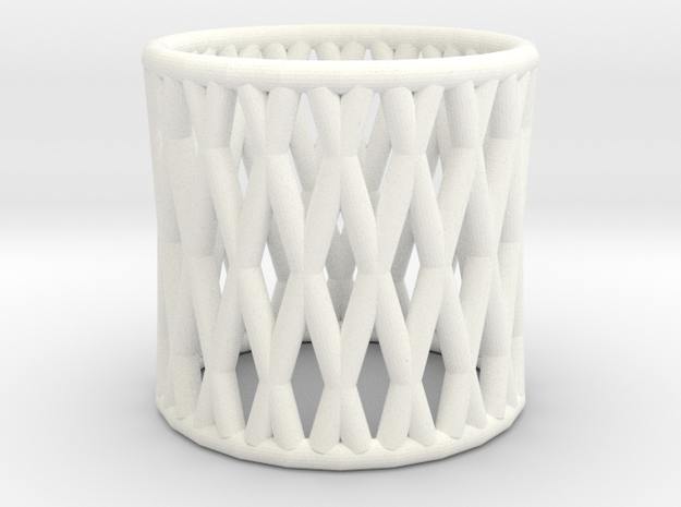 Napkin Ring in White Processed Versatile Plastic