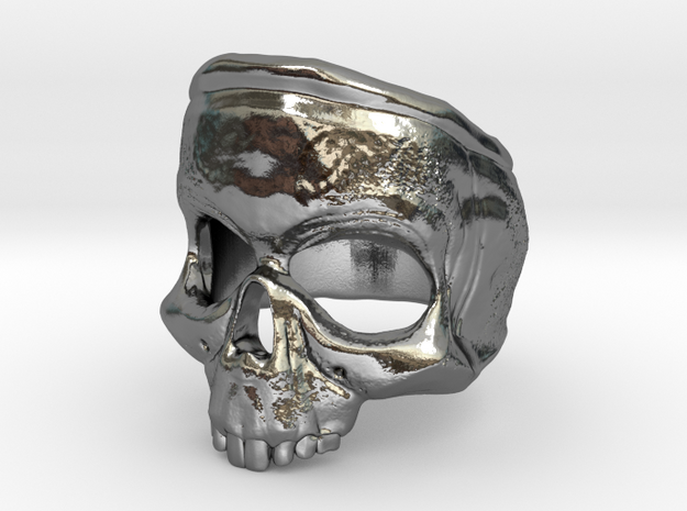 SkullRing in Polished Silver: 12 / 66.5