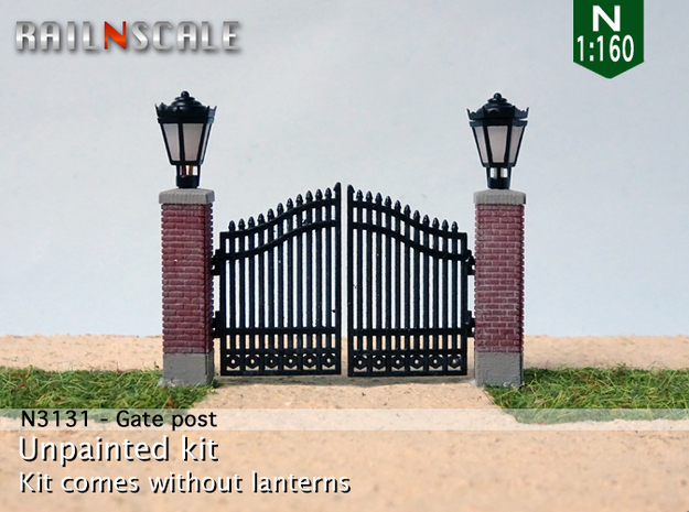 Gate post (N 1:160 - TT 1:120) in Tan Fine Detail Plastic
