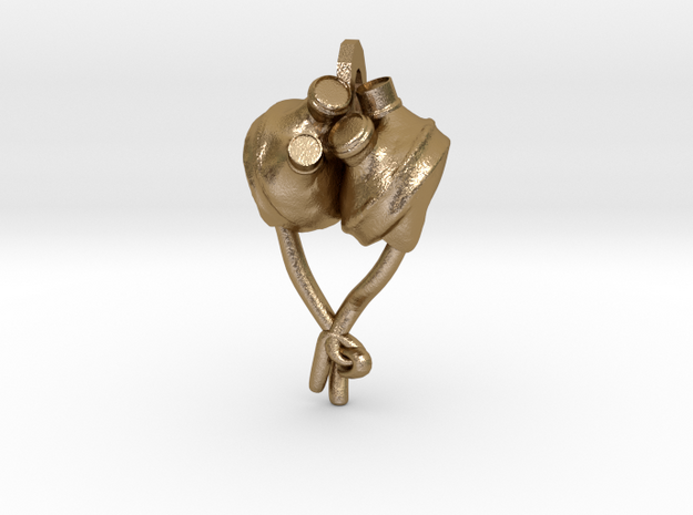 Artificial Heart Pendant! in Polished Gold Steel