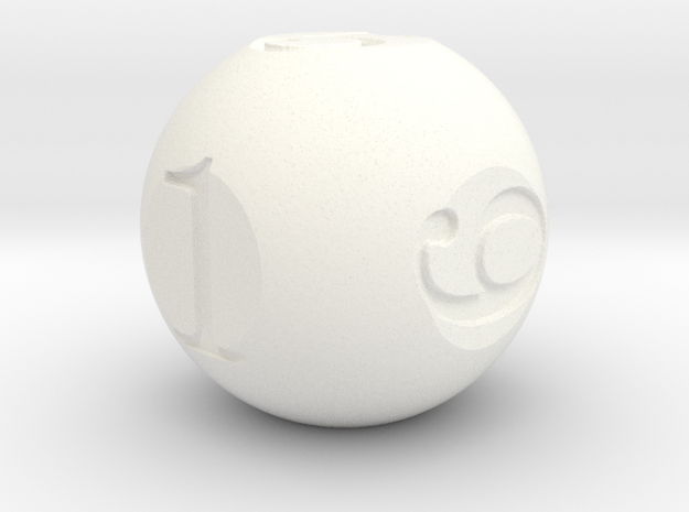 Sphere Dice in White Processed Versatile Plastic
