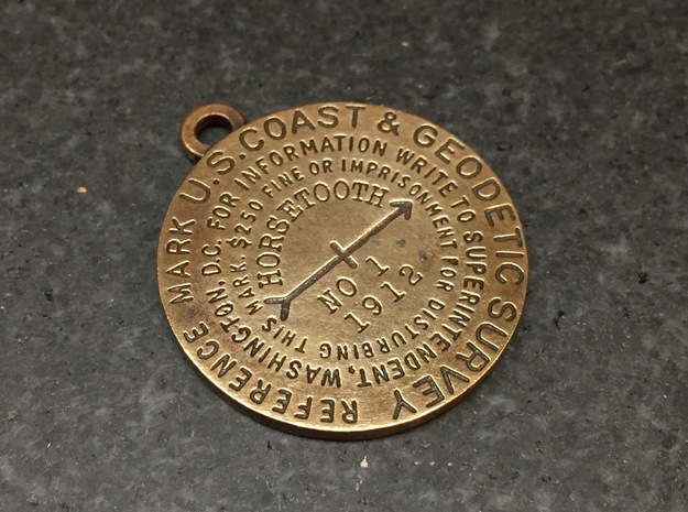Horsetooth Mountain Benchmark Keychain in Natural Bronze