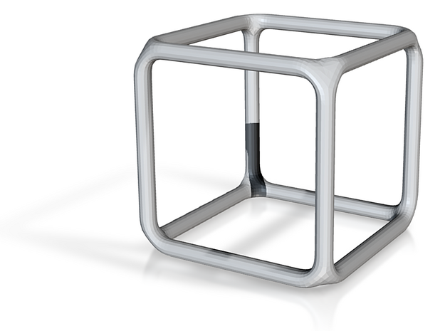CUBE in Polished Bronzed Silver Steel