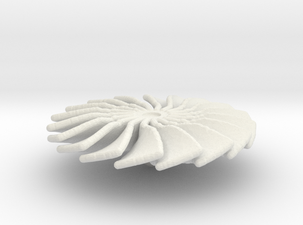 20 mm Diameter Turbo Fan for Jet Engines in White Natural Versatile Plastic