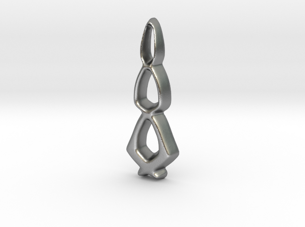 Dewdrops Pendant - 32mm in Natural Silver