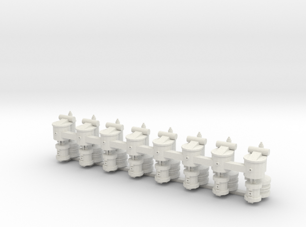 Oo Air Compressor x8 in White Natural Versatile Plastic: 1:76 - OO