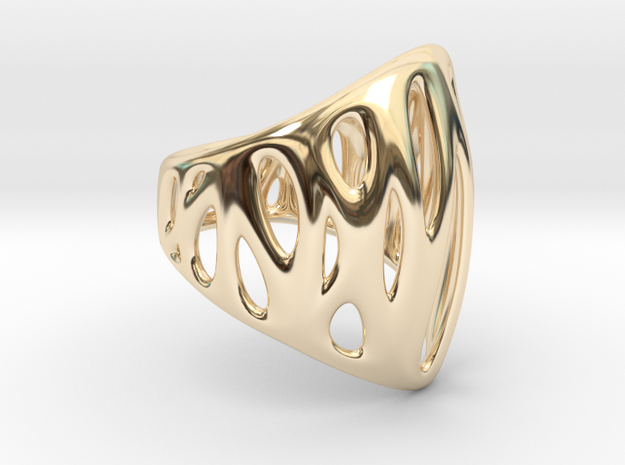 WireFrame 1 64k in 14k Gold Plated Brass: Small