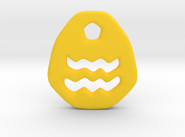 Aquarius Zodiac Symbol Tag in Yellow Processed Versatile Plastic