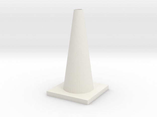 1/10 Scale Traffic Cone For RC  in White Natural Versatile Plastic