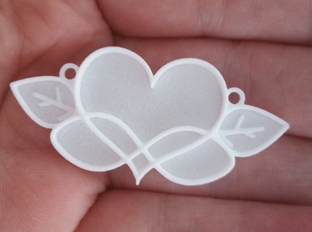 Love Blooms Infinite - Pendant in White Natural Versatile Plastic: Medium