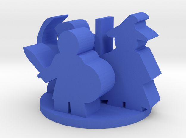 Game Piece, Fantasy Characters Group in Blue Processed Versatile Plastic
