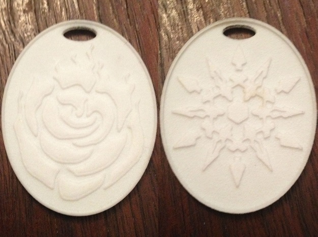 Ruby/Weiss White Rose Keychain in White Processed Versatile Plastic