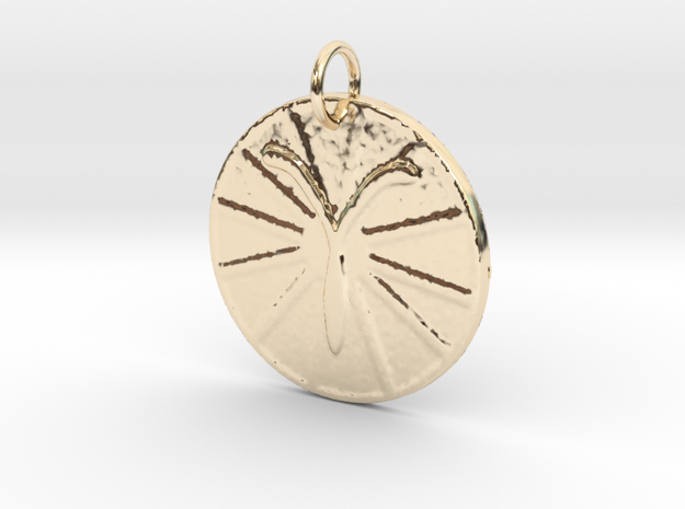 Aries Wheel by ~M. (Mar. 21 - Apr. 19) in 14k Gold Plated Brass