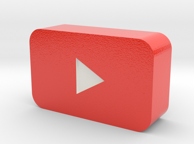 YouTube Play Button in Glossy Full Color Sandstone