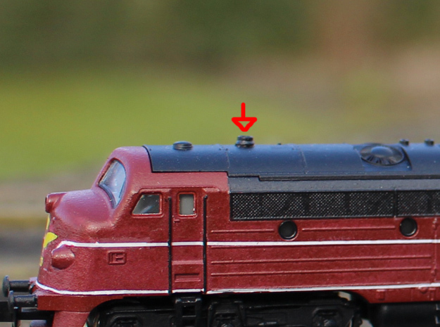 Steam Heater Exhaust for Nohab in N scale in Smoothest Fine Detail Plastic