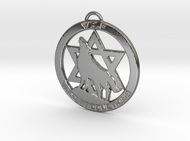 Wolf Video Productions Pendant in Polished Silver