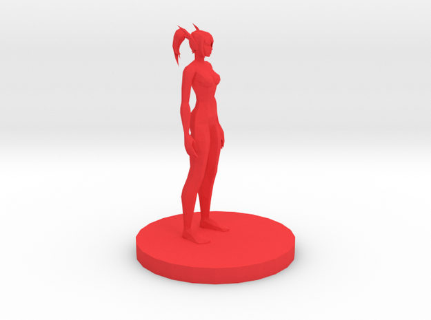 Female Elf in Red Processed Versatile Plastic