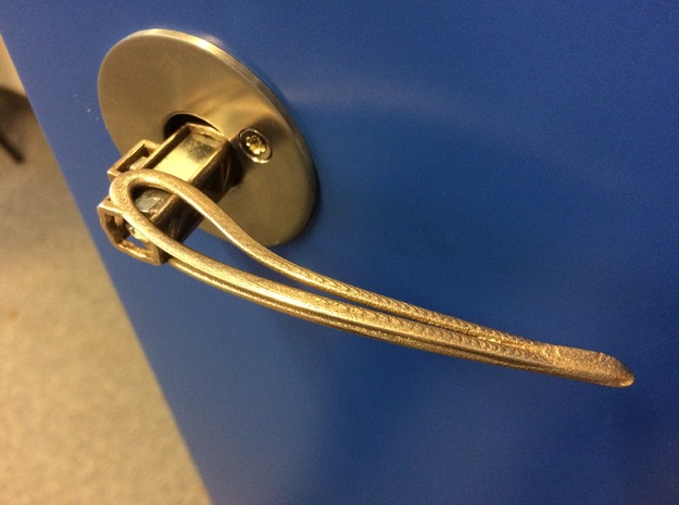 Door handle of minimalism. in Polished Bronzed Silver Steel