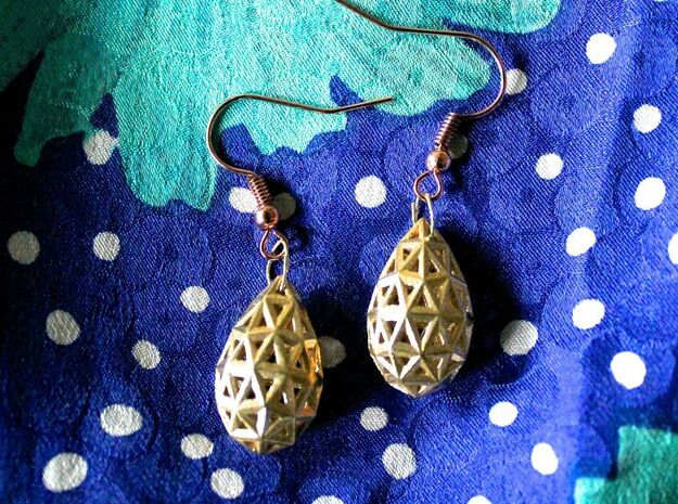 Drop Earrings in Natural Brass