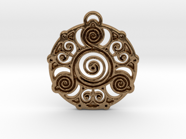 Ancient Wisdom Pendant in Natural Brass