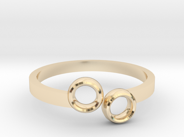 Double Circle Ring in 14k Gold Plated Brass: 5.5 / 50.25