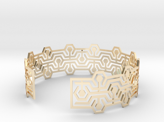Bracelet fin Meandres in 14k Gold Plated Brass