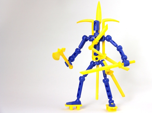 Martial Arsenal Ninja Weapon frame for ModiBot in White Natural Versatile Plastic