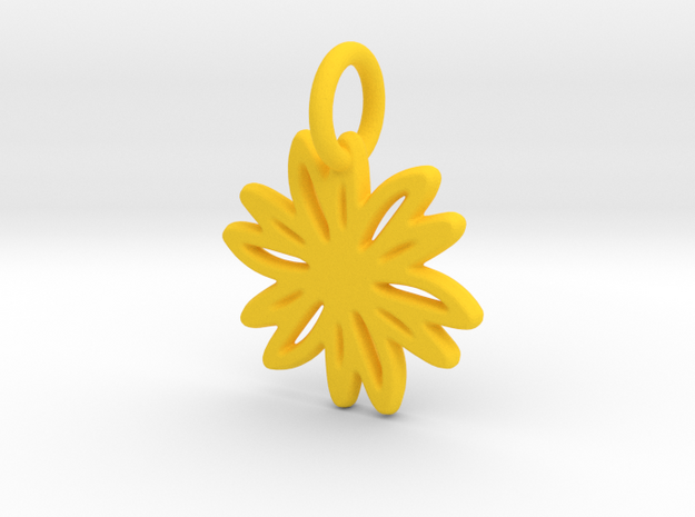 Daisy Pendant/Charm - 24mm, 20mm, 16mm, 12mm in Yellow Processed Versatile Plastic: Medium