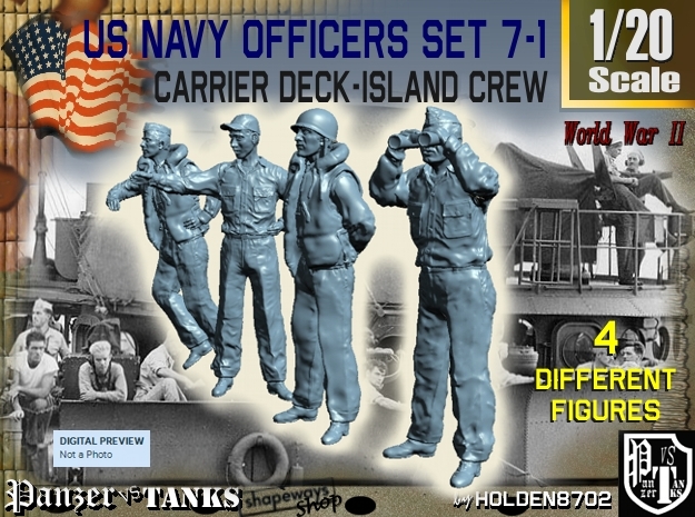 1-20 USN Officers Carrier Island Set7-1 in White Natural Versatile Plastic