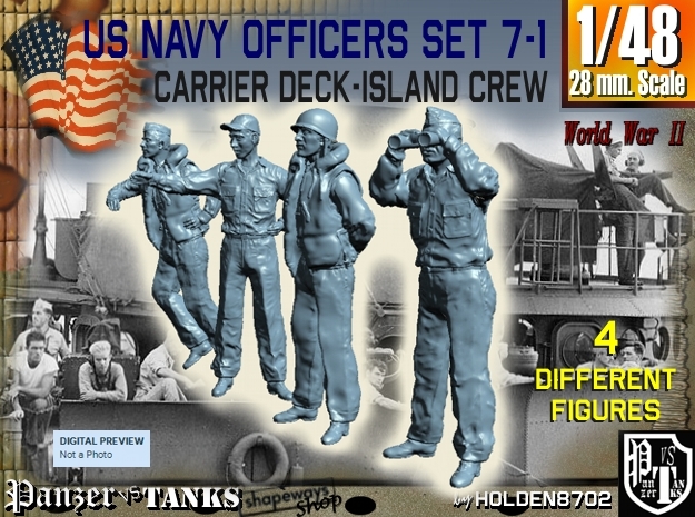 1-48 USN Officers Carrier Island Set7-1 in Tan Fine Detail Plastic
