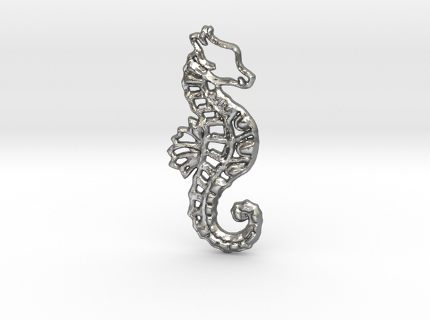 Seahorse Pendant in Natural Silver