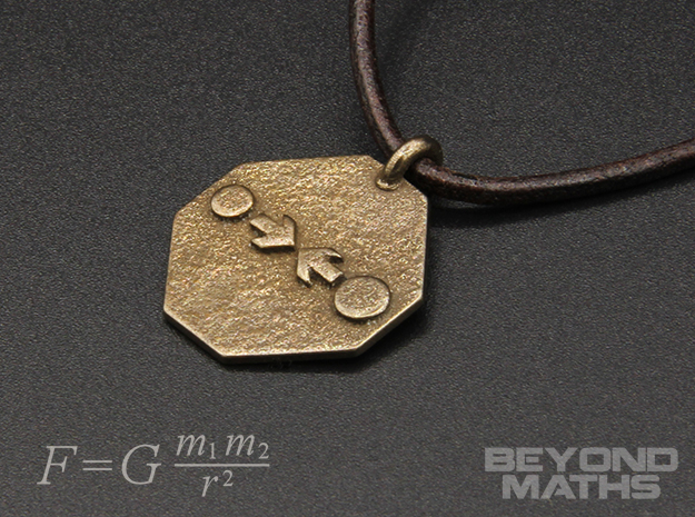 Pendant Newton's Law Of Gravitation in Polished Bronze Steel