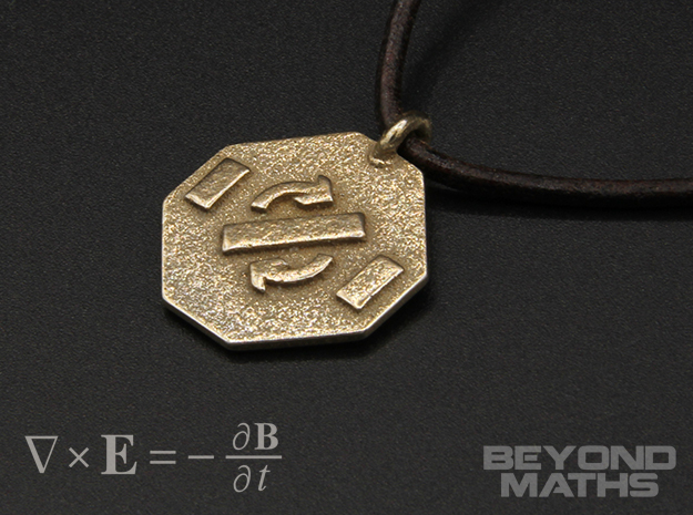 Pendant Faraday's Law in Polished Bronzed Silver Steel