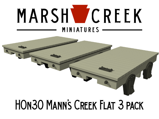 HOn30 Mann's Creek Flatcar 3 pack in Smoothest Fine Detail Plastic