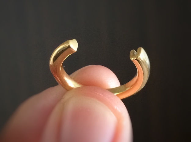 Metamorphosis Love U Ring – 17 mm in 14k Gold Plated Brass