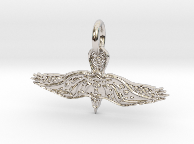 Eagle Pendant in Rhodium Plated Brass