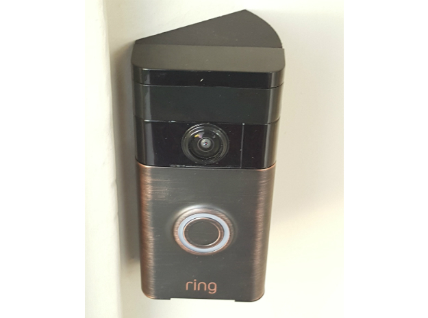 Ring Doorbell Angle Bracket/Wedge 40Left in Black Natural Versatile Plastic