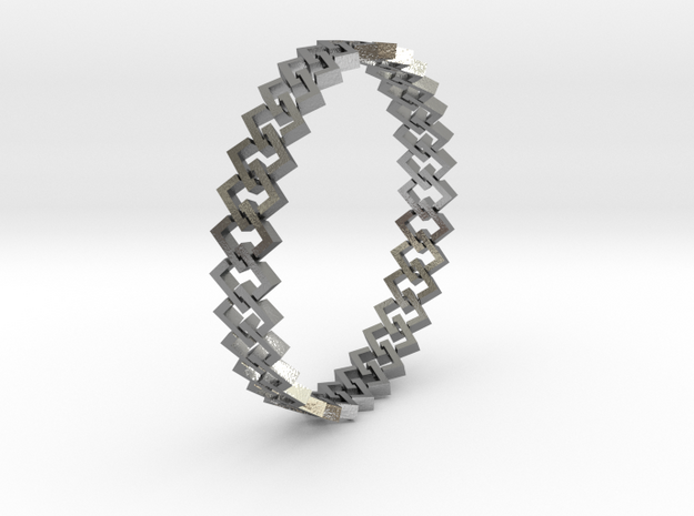 Square Bracelet 2 in Natural Silver (Interlocking Parts)