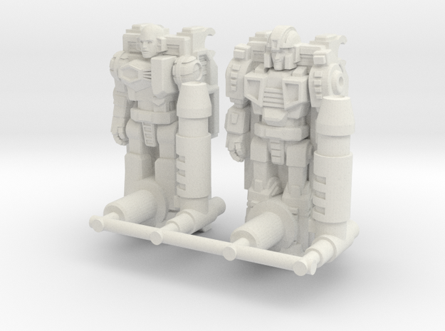 Diaclone Datson Specialist Weaponoids (5mm) in White Natural Versatile Plastic