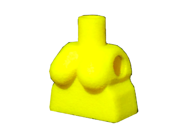 Custom Female Torso in Yellow Processed Versatile Plastic