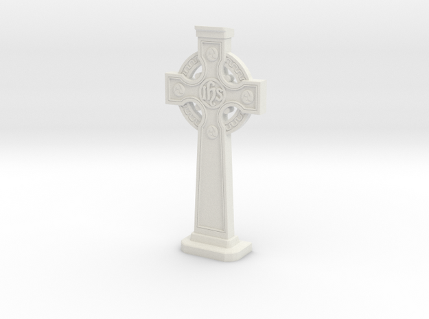 Gravestone miniatur Celticcross10  in White Natural Versatile Plastic